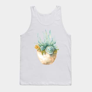 Succulent plants. watercolor. ragged edge Tank Top